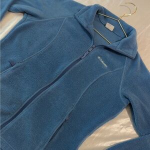 Columbia Women's Steel Blue Full-Zip Teddy Fleece Jacket
